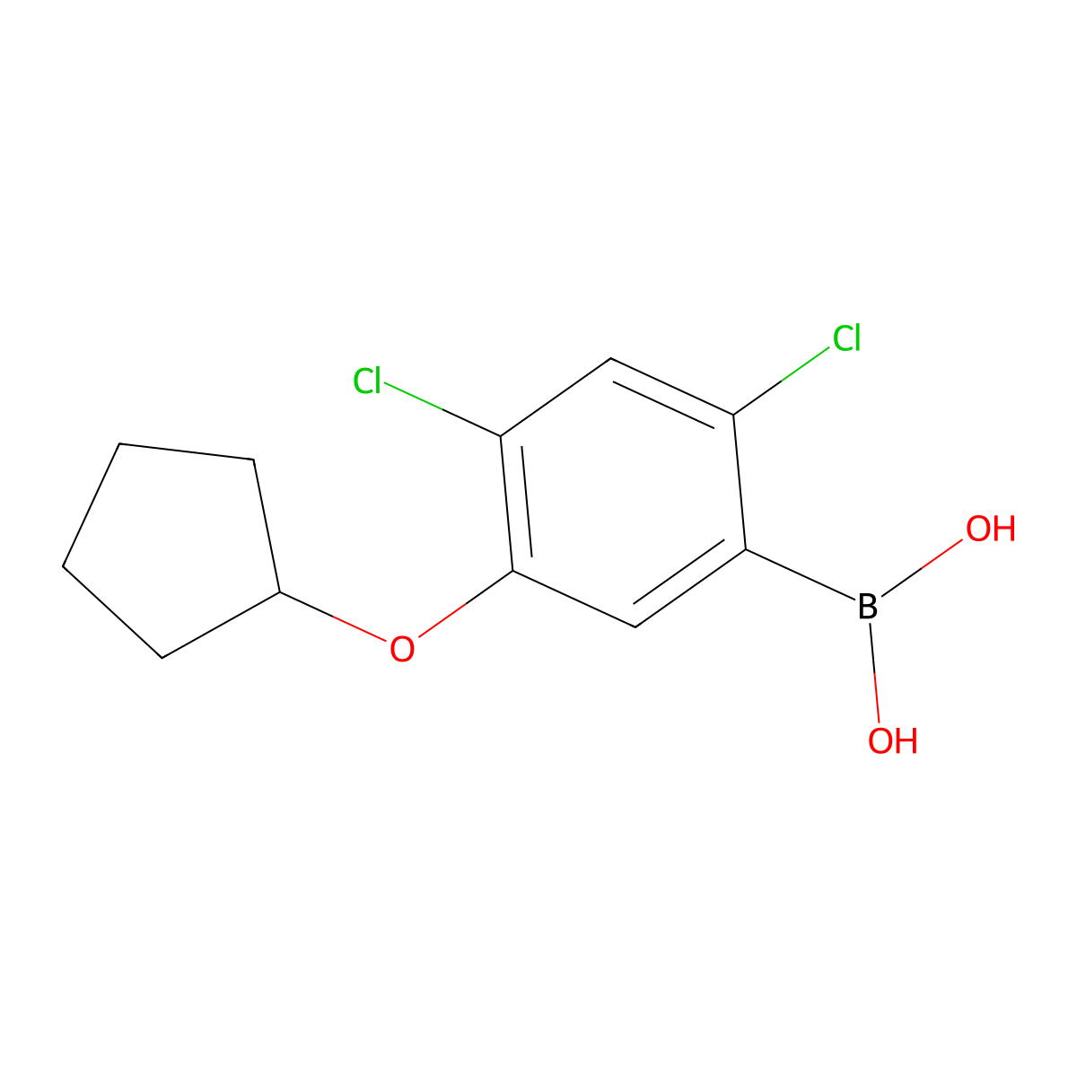 2,4-Dichloro-5-(cyclopentyloxy)phenylboronic acid molecular structure, CAS 1256354-90-1