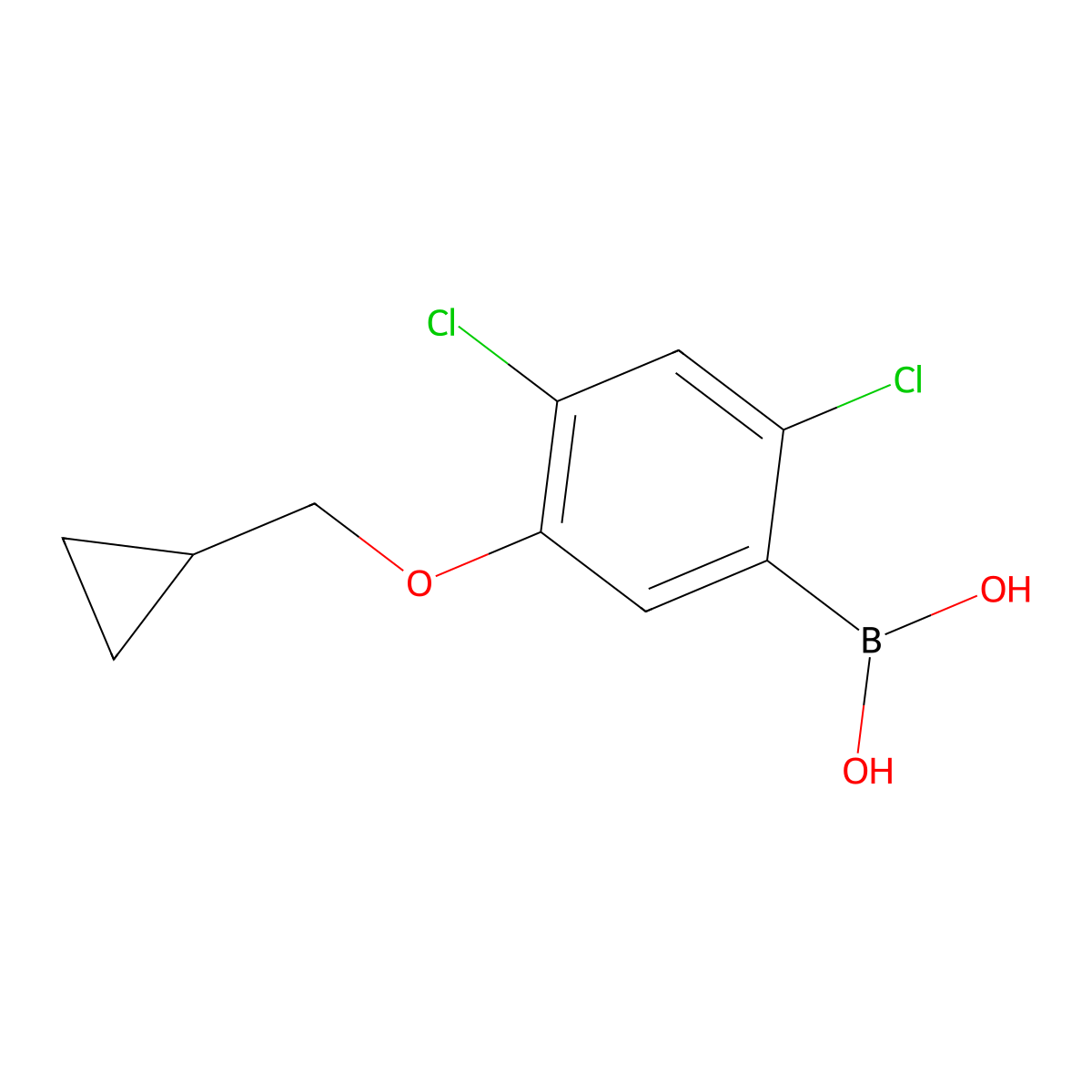 2,4-Dichloro-5-(cyclopropylmethoxy)phenylboronic acid molecular structure, CAS 1256354-91-2