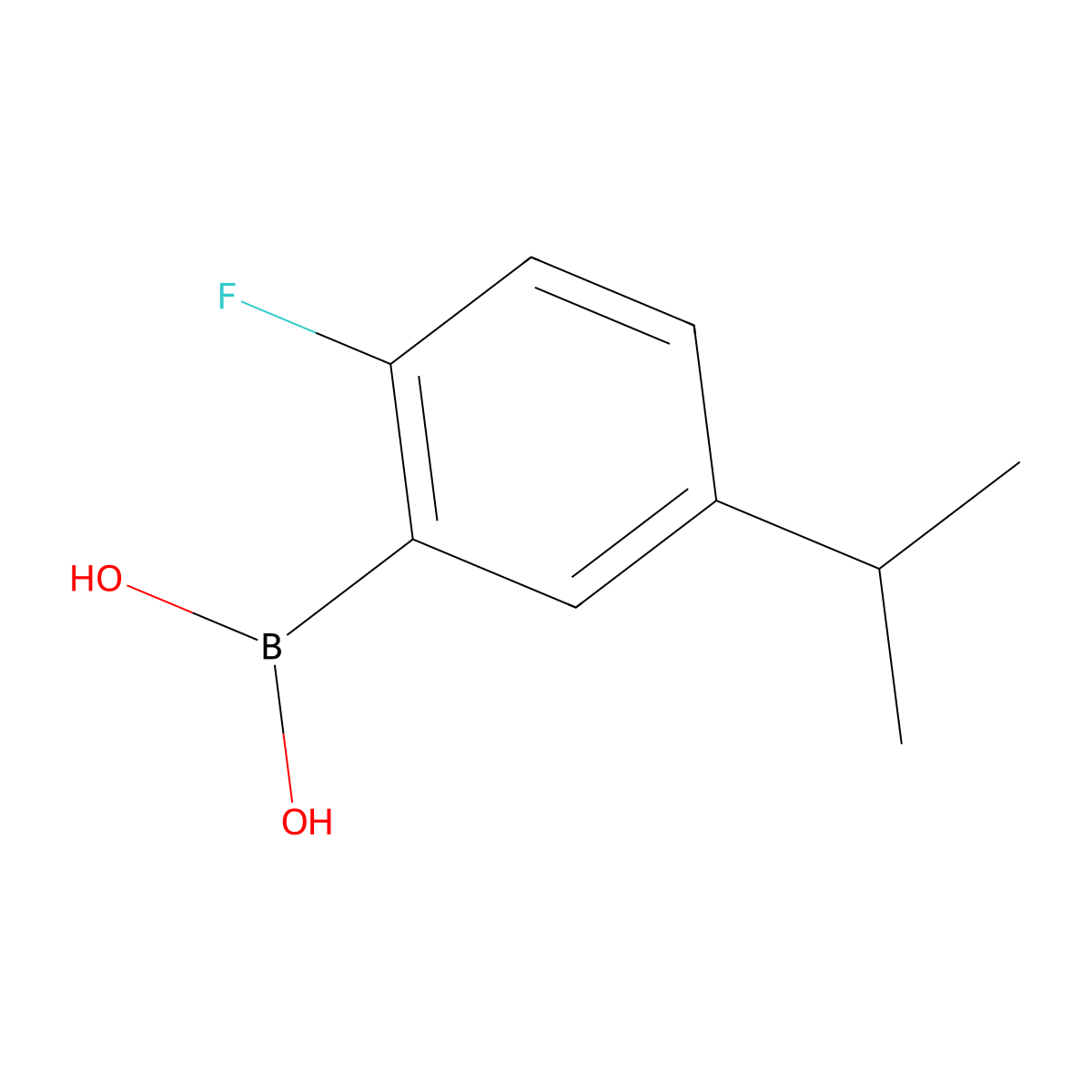 2-Fluoro-5-isopropylphenylboronic acid molecular structure, CAS 1256354-92-3