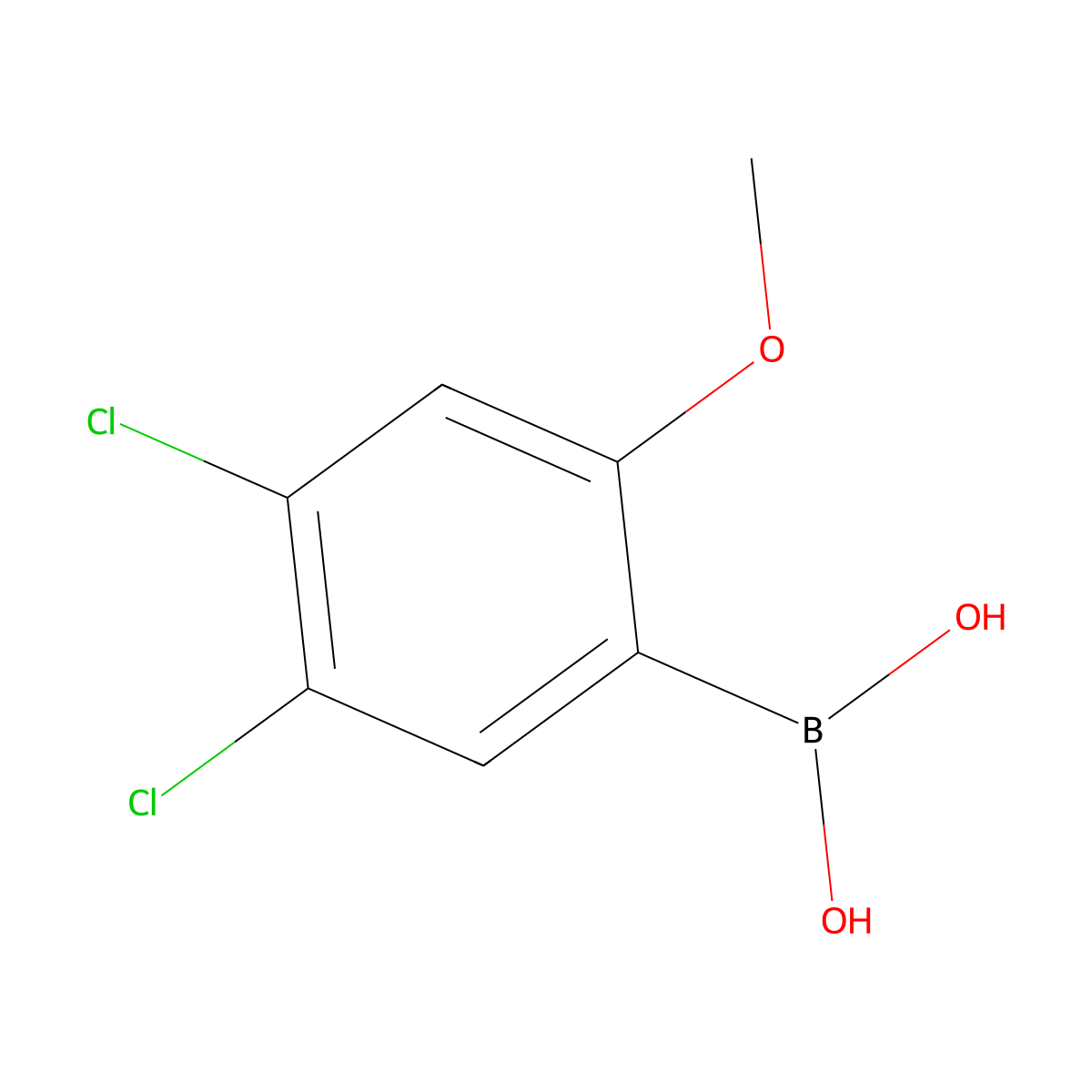 4,5-Dichloro-2-methoxyphenylboronic acid molecular structure, CAS 1256354-93-4