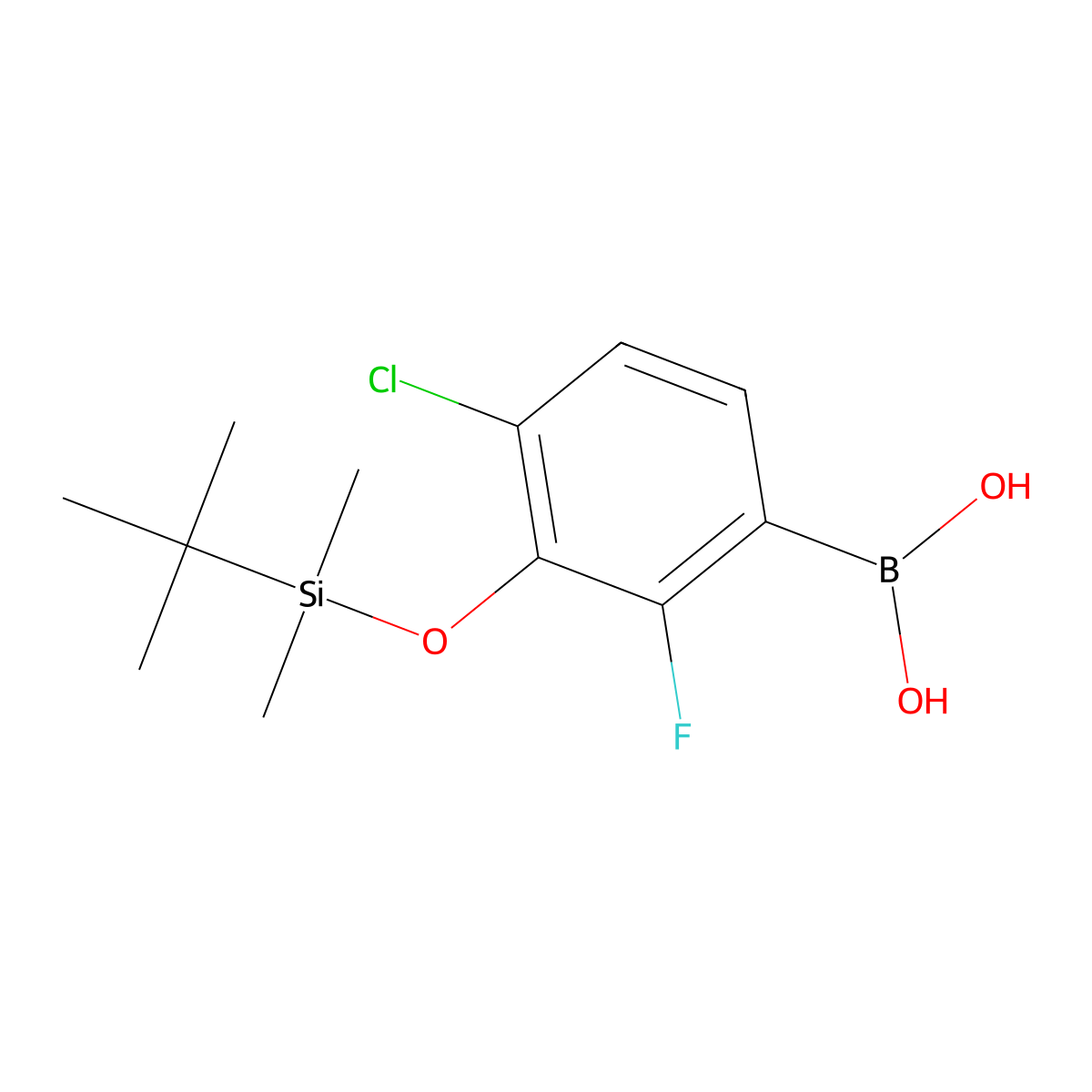3-(T-Butyldimethylsilyloxy)-4-chloro-2-fluorophenylboronic acid molecular structure, CAS 1256354-94-5