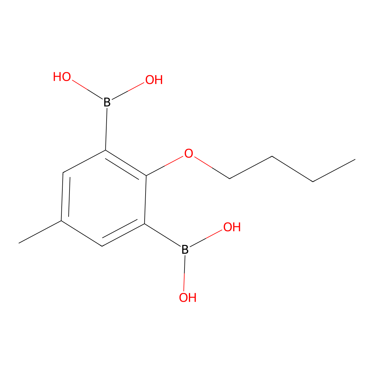 2-Butoxy-5-methyl-1,3-phenylenediboronic acid molecular structure, CAS 1256354-95-6