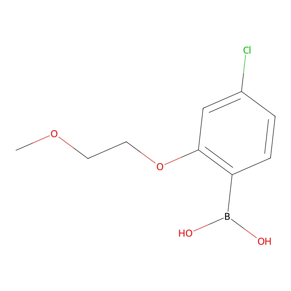 (4-Chloro-2-(2-methoxyethoxy)phenyl)boronic acid molecular structure, CAS 1256354-97-8