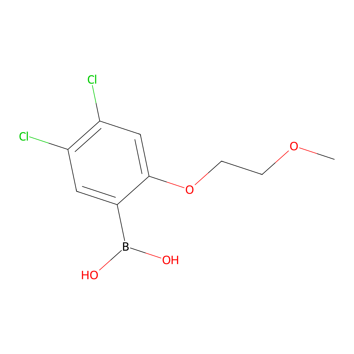 4,5-Dichloro-2-(2-methoxyethoxy)phenylboronic acid molecular structure, CAS 1256354-99-0