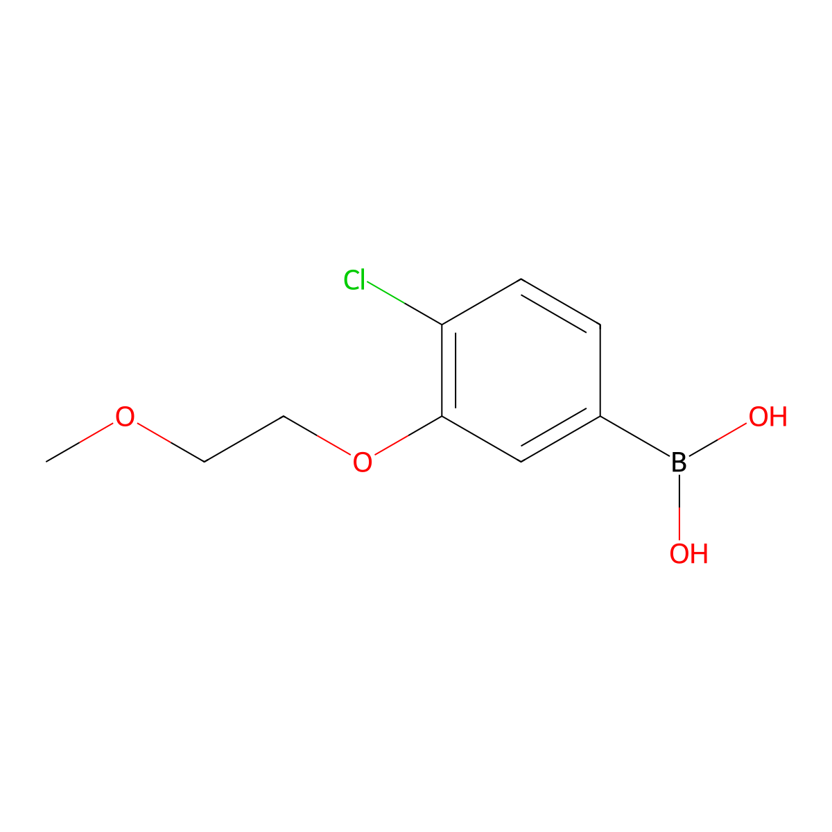 (4-Chloro-3-(2-methoxyethoxy)phenyl)boronic acid molecular structure, CAS 1256355-00-6
