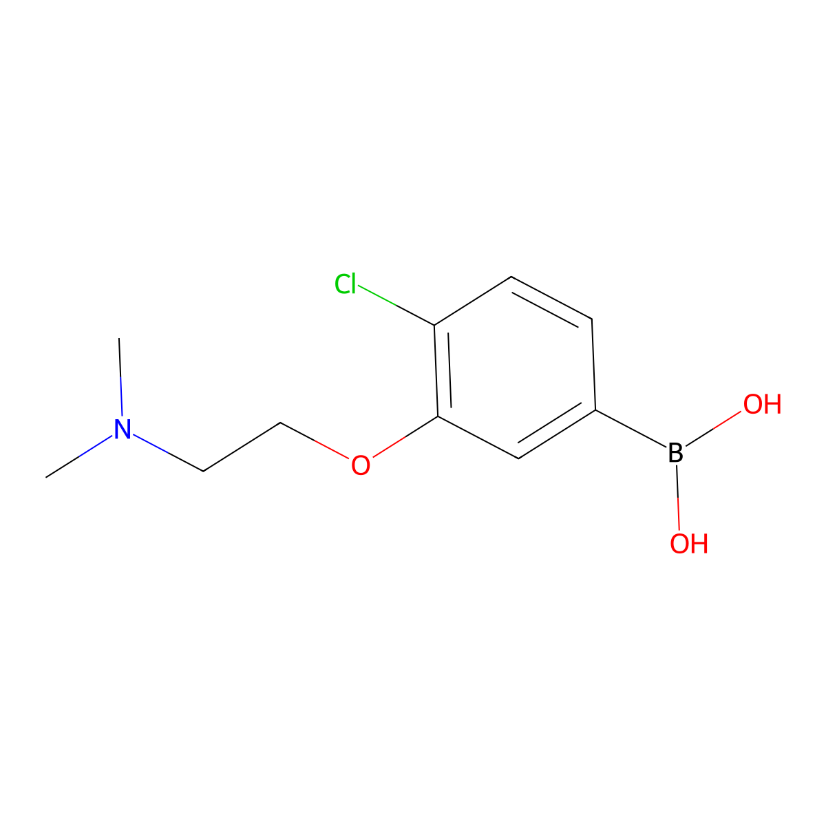 4-Chloro-3-(2-dimethylaminoethoxy)phenylboronic acid molecular structure, CAS 1256355-02-8