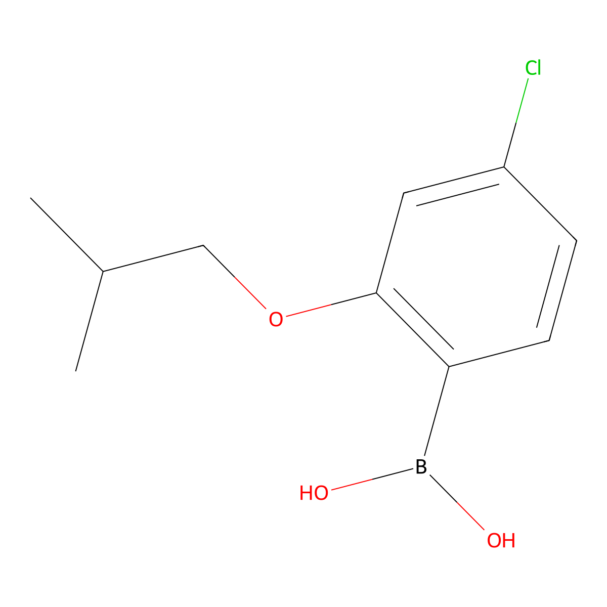 4-Chloro-2-isobutoxyphenylboronic acid molecular structure, CAS 1256355-06-2