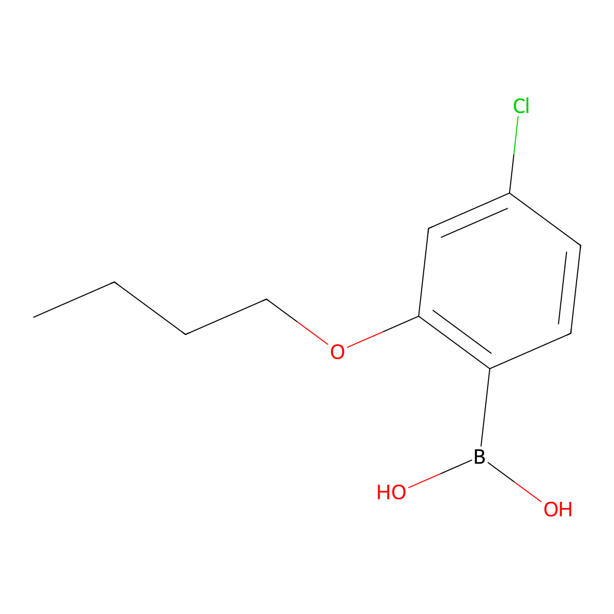 (2-Butoxy-4-chlorophenyl)boronic acid molecular structure, CAS 1256355-07-3