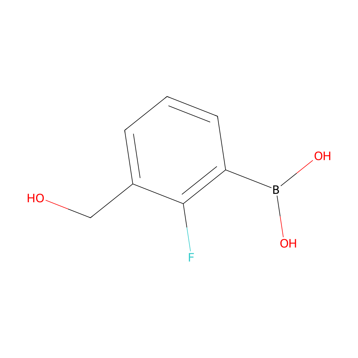 (2-Fluoro-3-(hydroxymethyl)phenyl)boronic acid molecular structure, CAS 1256355-08-4