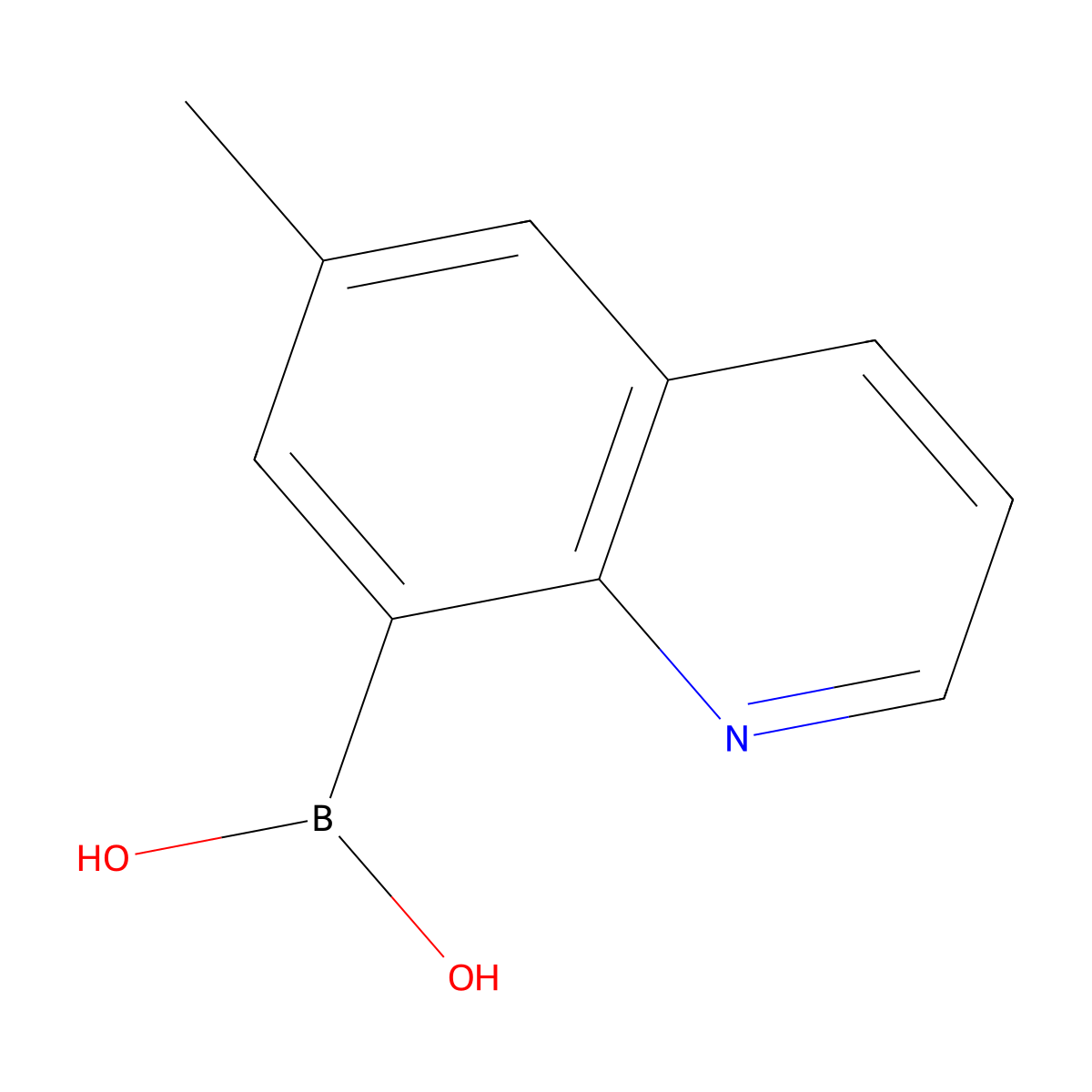 (6-Methylquinolin-8-yl)boronic acid molecular structure, CAS 1256355-09-5