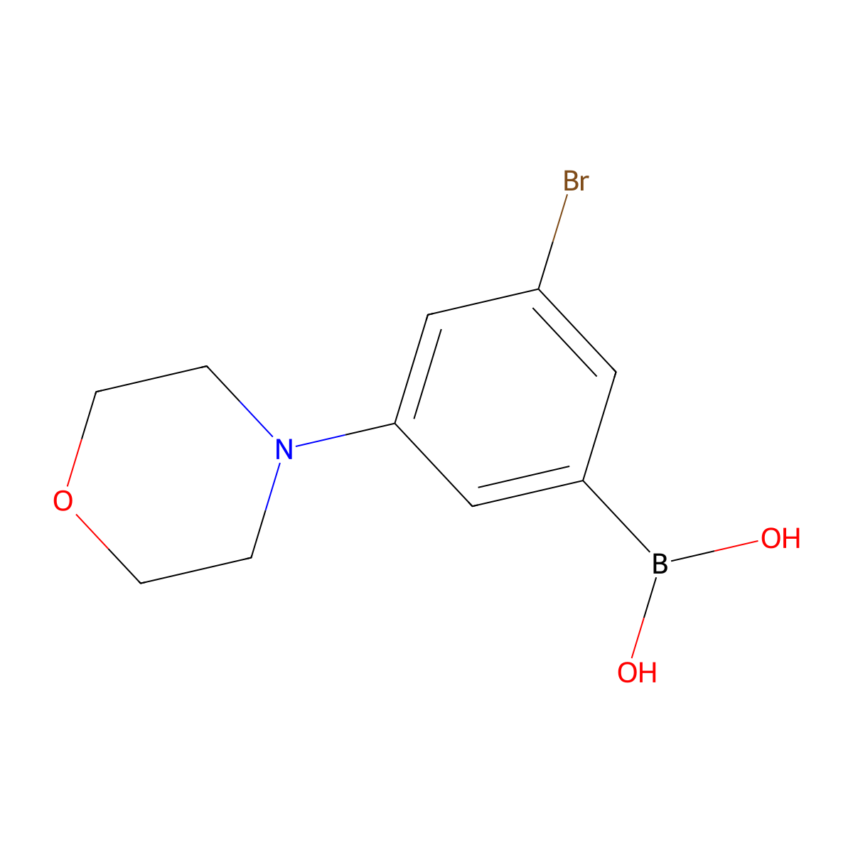3-Bromo-5-morpholinophenylboronic acid molecular structure, CAS 1256355-10-8