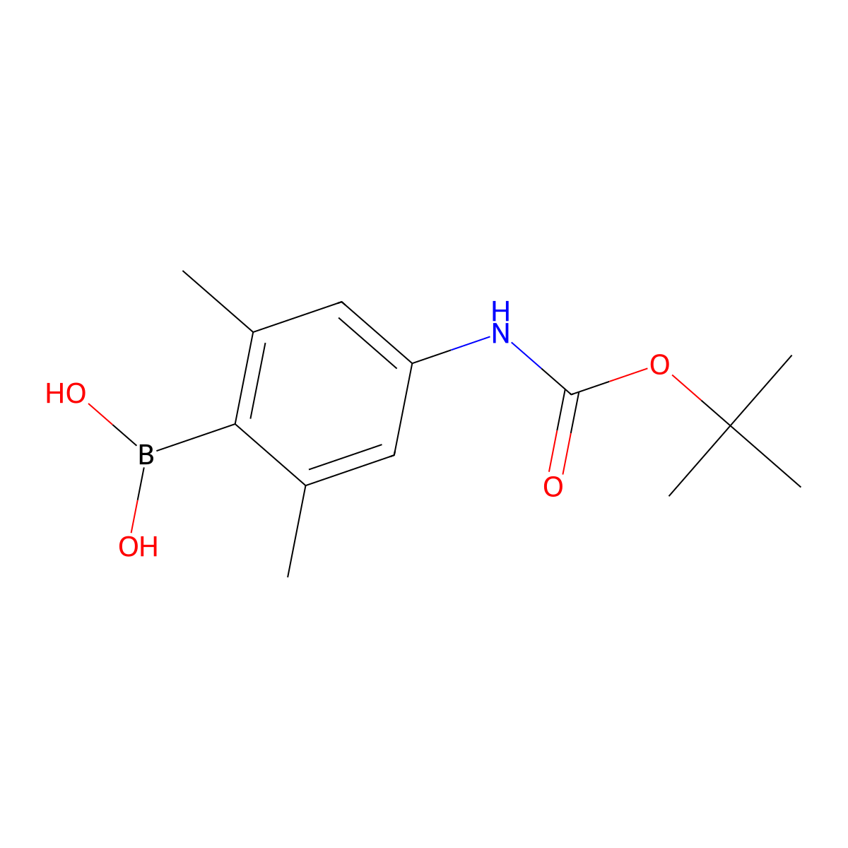 4-(Tert-butoxycarbonylamino)-2,6-dimethylphenylboronic acid molecular structure, CAS 1256355-11-9