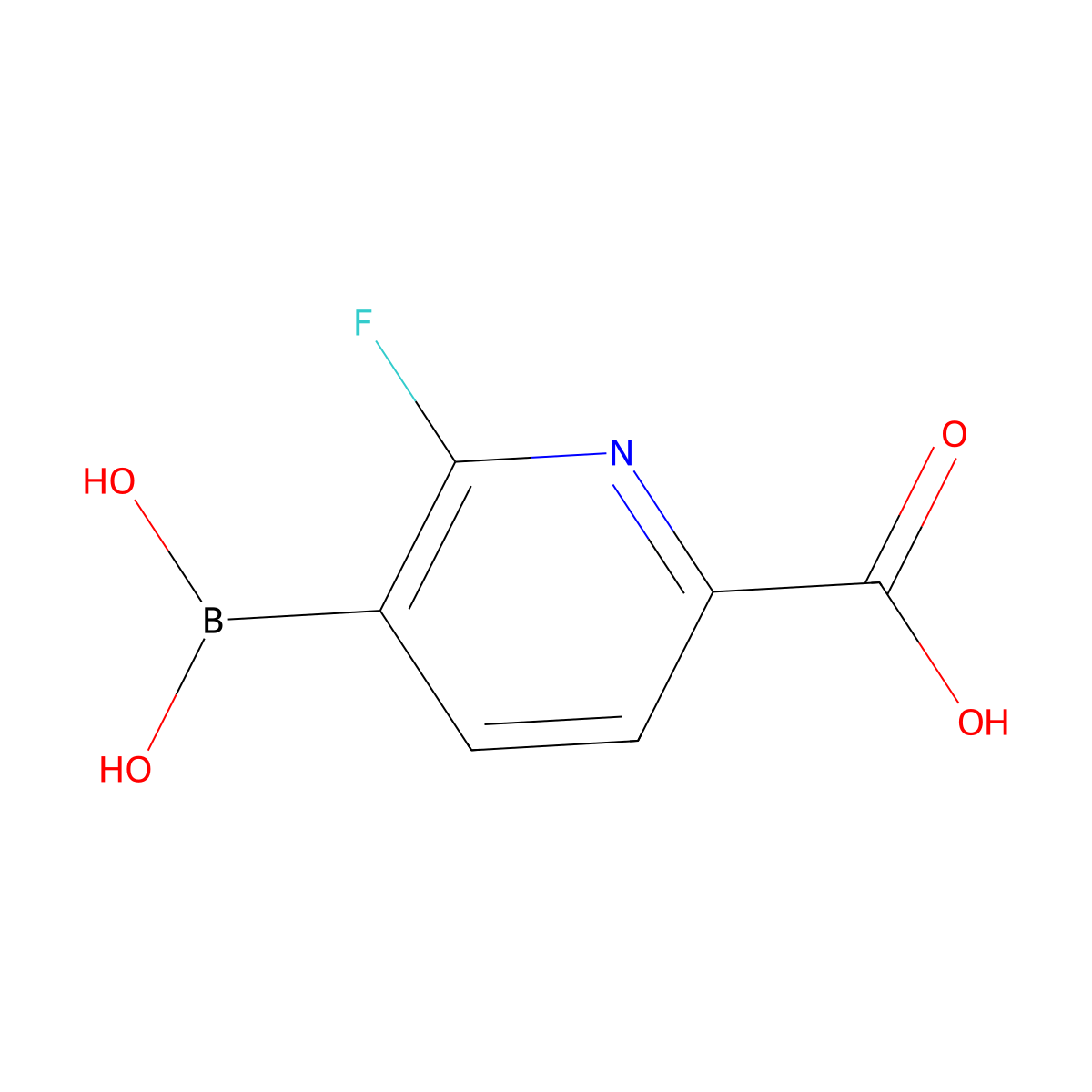6-Carboxy-2-fluoropyridine-3-boronic acid molecular structure, CAS 1256355-13-1