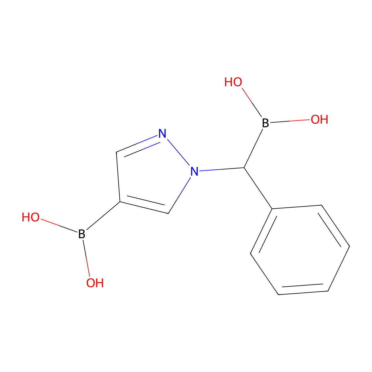 1-(1-Borono-1-phenylmethyl)pyrazole-4-boronic acid molecular structure, CAS 1256355-17-5