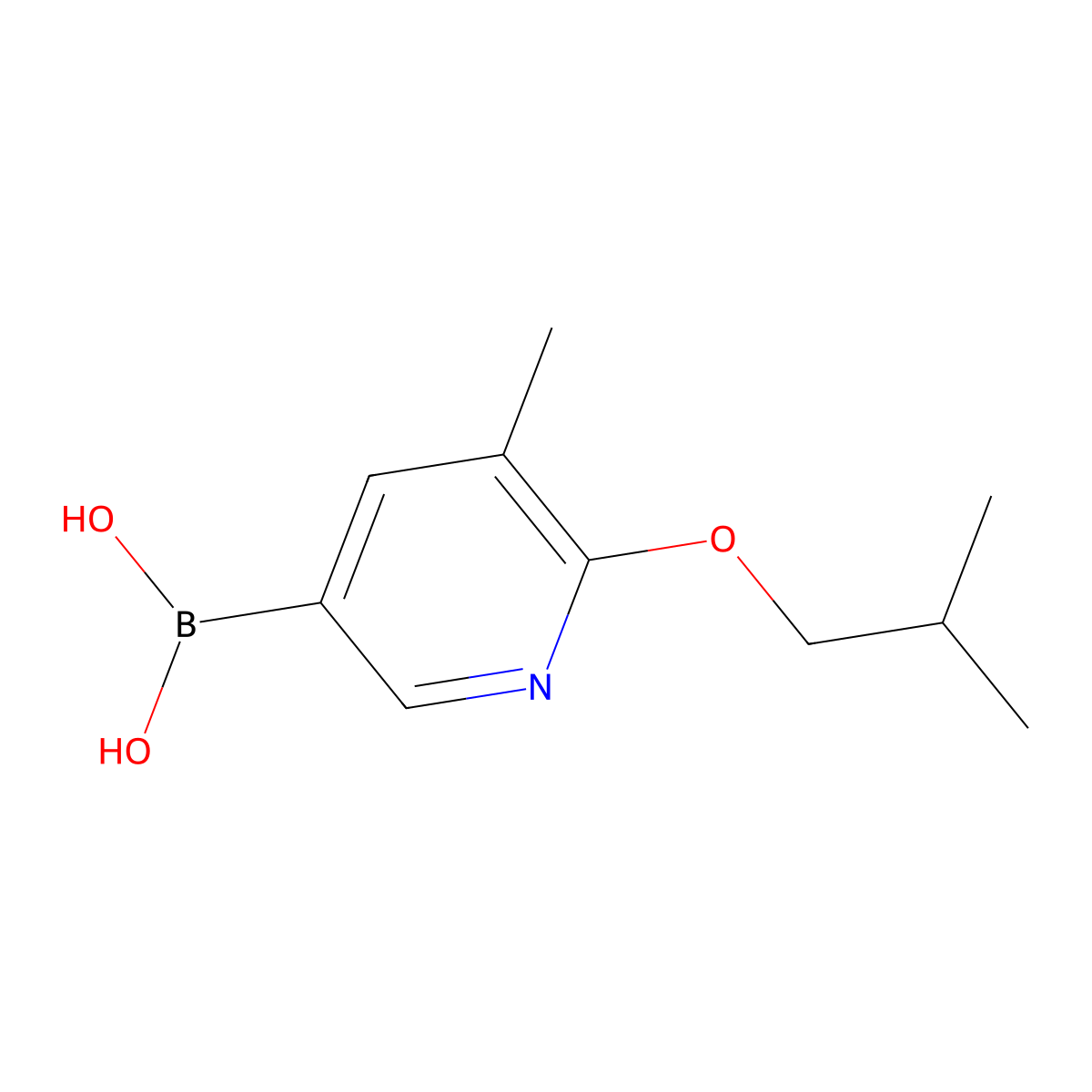 6-Isobutoxy-5-methylpyridine-3-boronic acid molecular structure, CAS 1256355-19-7