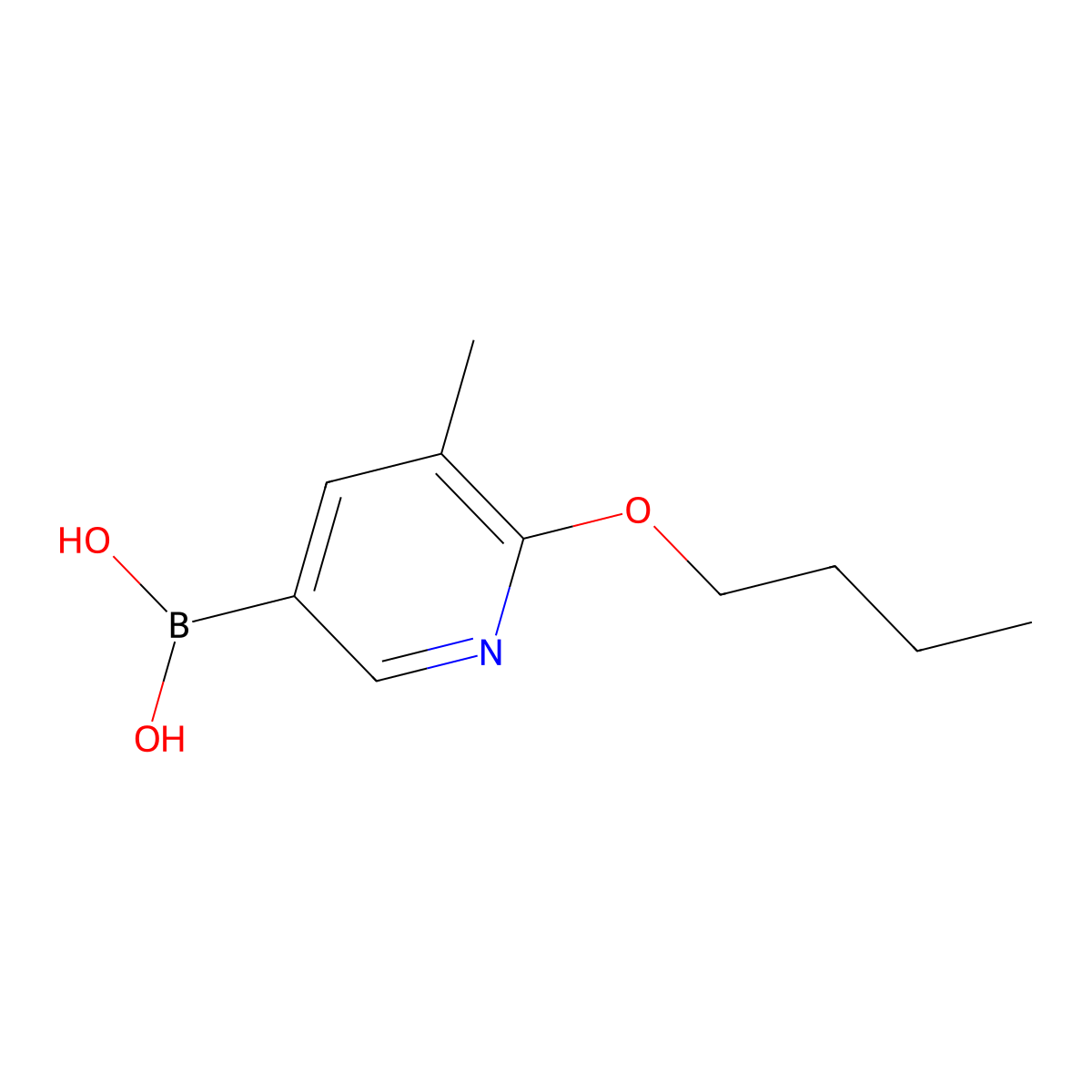 (6-Butoxy-5-methylpyridin-3-yl)boronic acid molecular structure, CAS 1256355-20-0