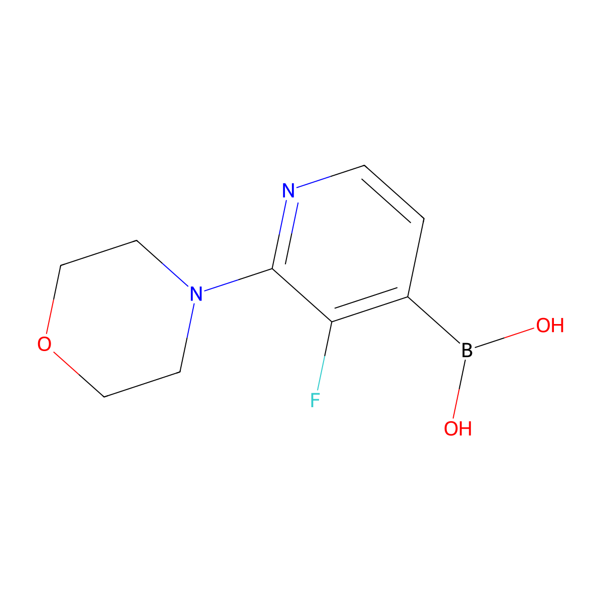 3-Fluoro-2-morpholinopyridine-4-boronic acid molecular structure, CAS 1256355-28-8