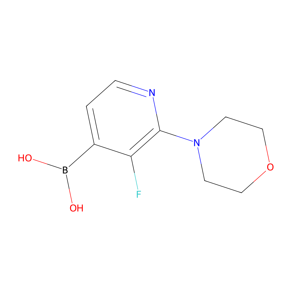 3-Fluoro-2-morpholinopyridine-4-boronic acid molecular structure, CAS 1256355-28-8