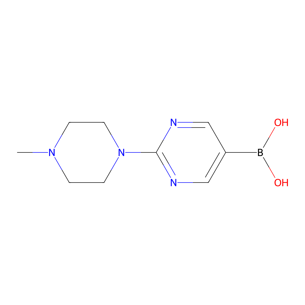 2-(4-Methylpiperazin-1-Yl)Pyrimidin-5-Ylboronic Acid molecular structure, CAS 1256355-29-9