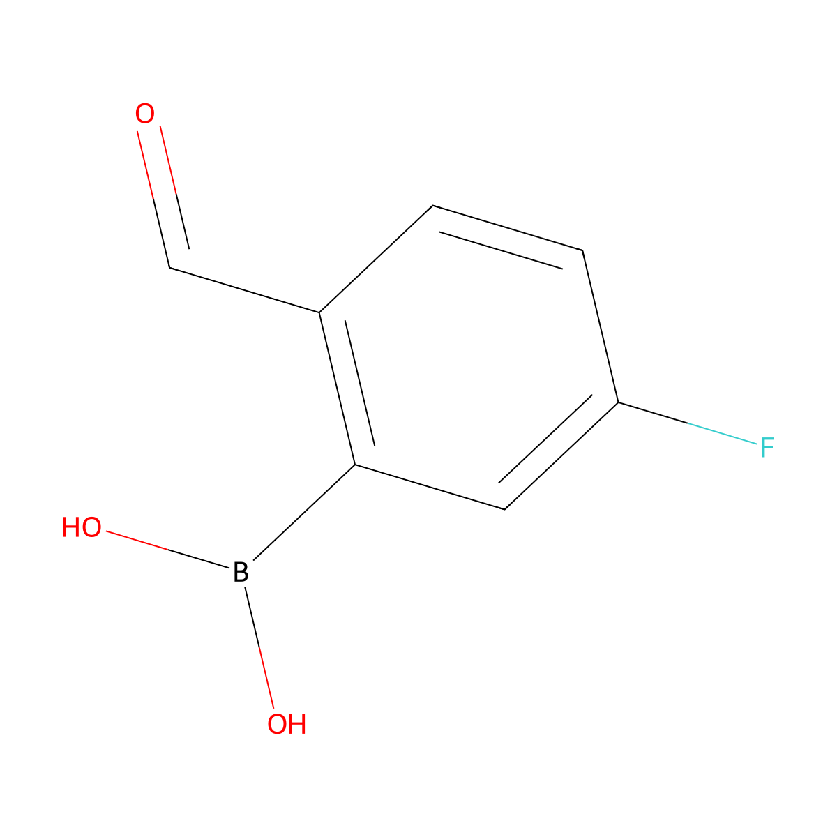 (5-Fluoro-2-formylphenyl)boronic acid molecular structure, CAS 1256355-30-2