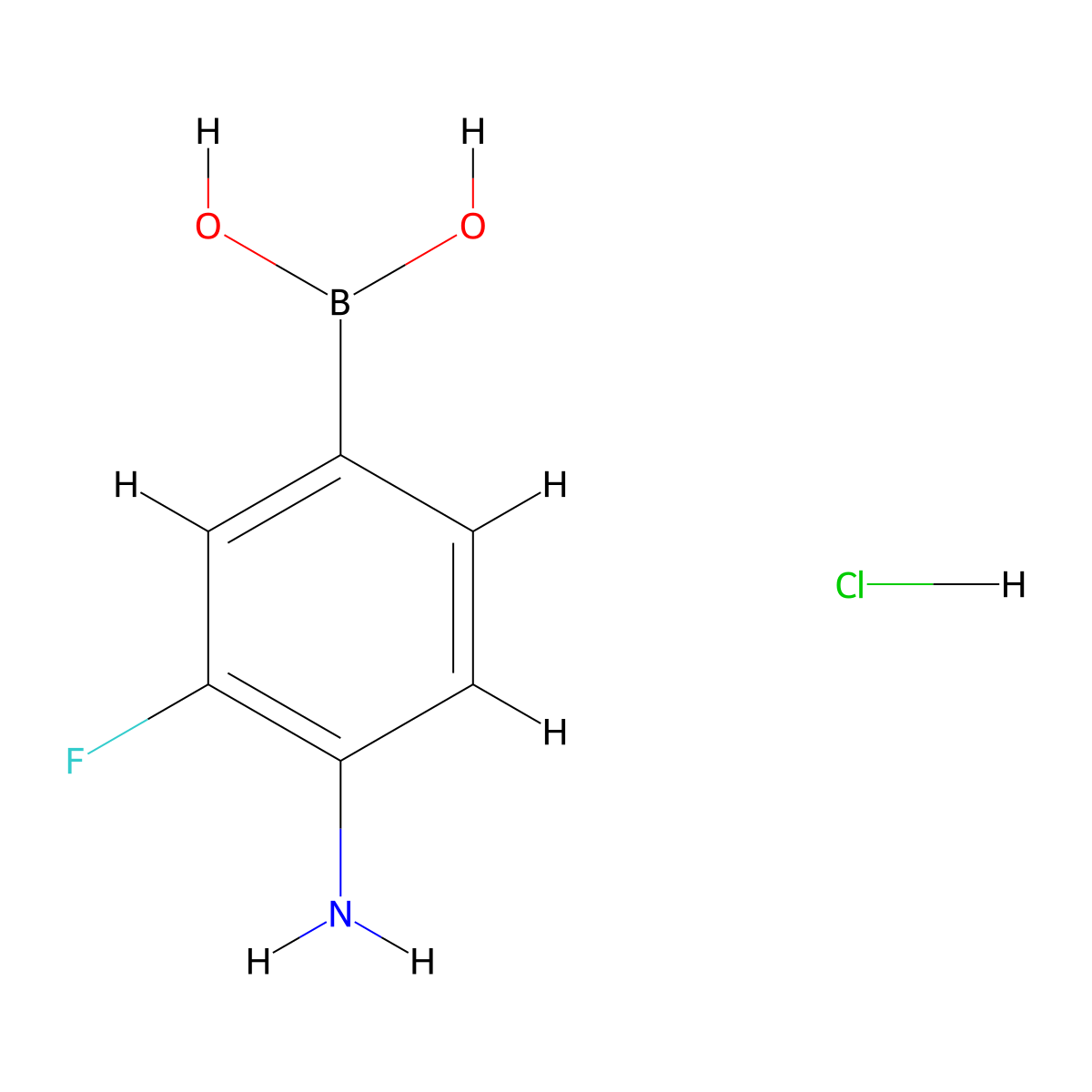 4-Amino-3-fluorophenylboronic acid hydrochloride molecular structure, CAS 1256355-32-4