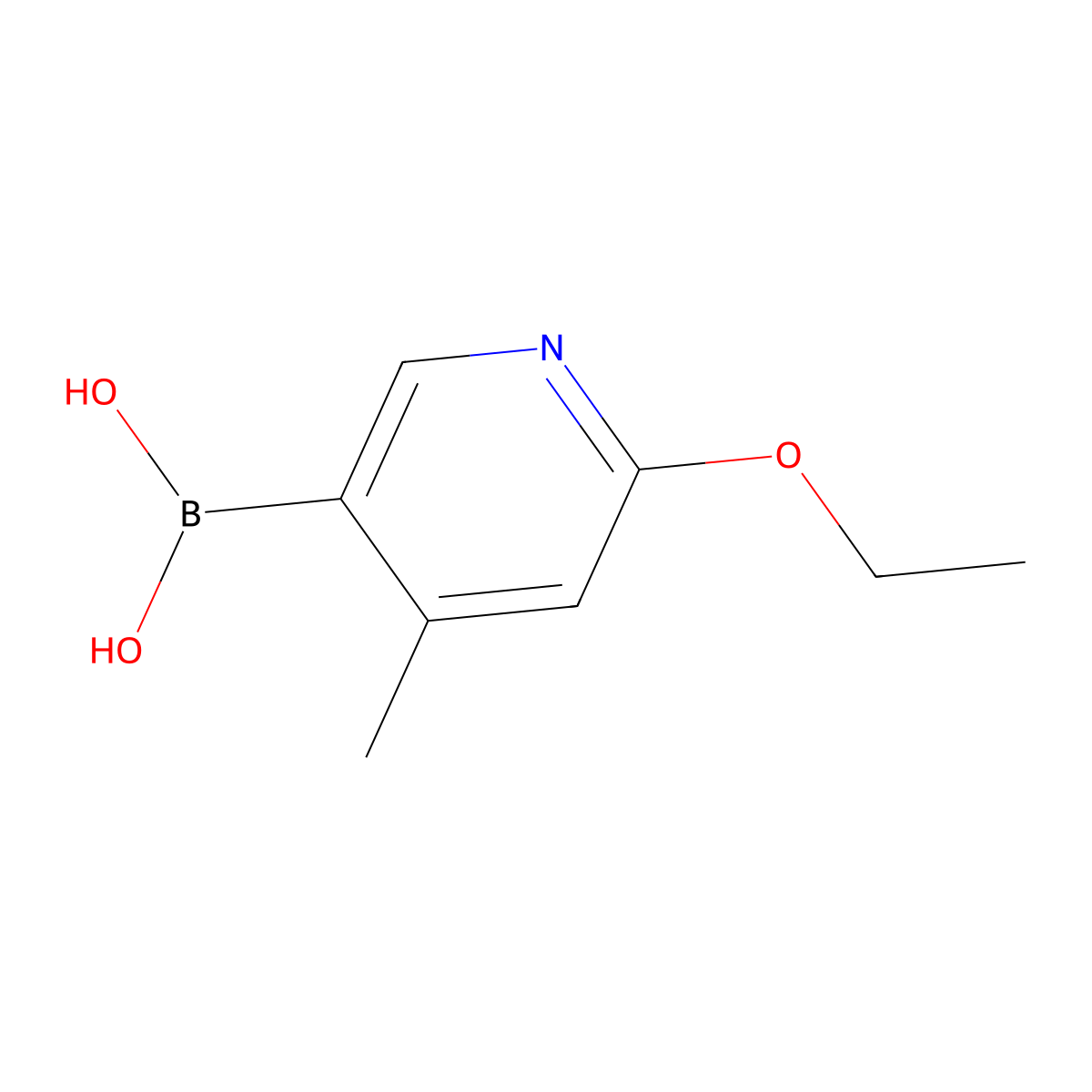 (6-Ethoxy-4-methylpyridin-3-yl)boronic acid molecular structure, CAS 1256355-37-9