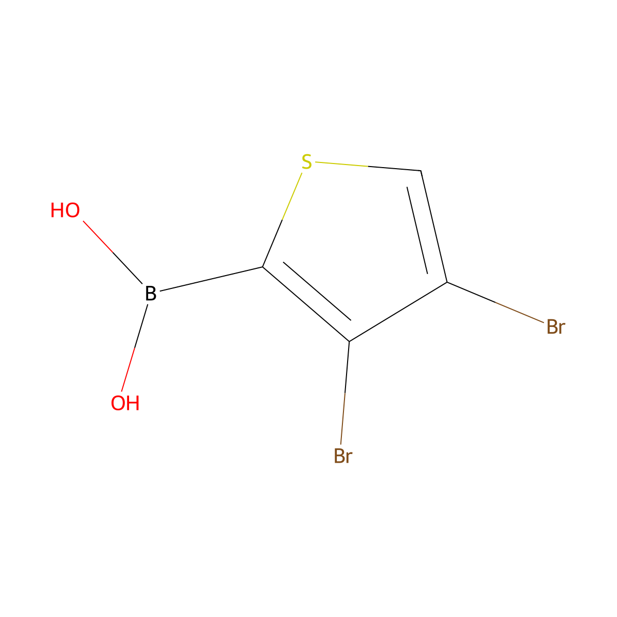 (3,4-Dibromothiophen-2-yl)boronic acid molecular structure, CAS 1256355-38-0