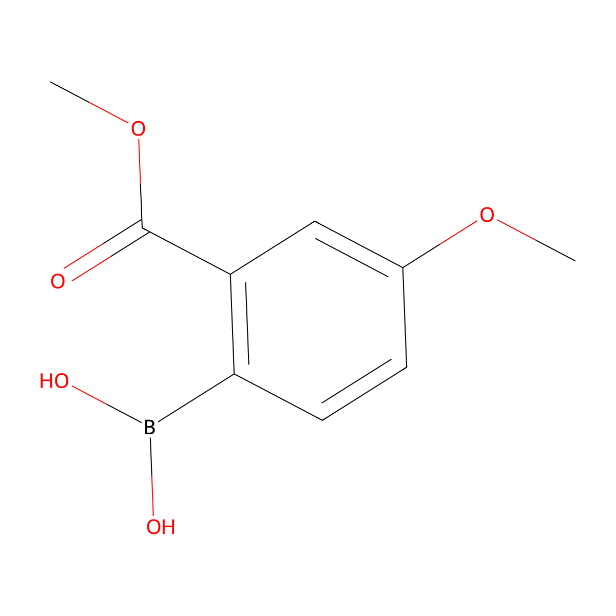 (4-Methoxy-2-(methoxycarbonyl)phenyl)boronic acid molecular structure, CAS 1256355-40-4