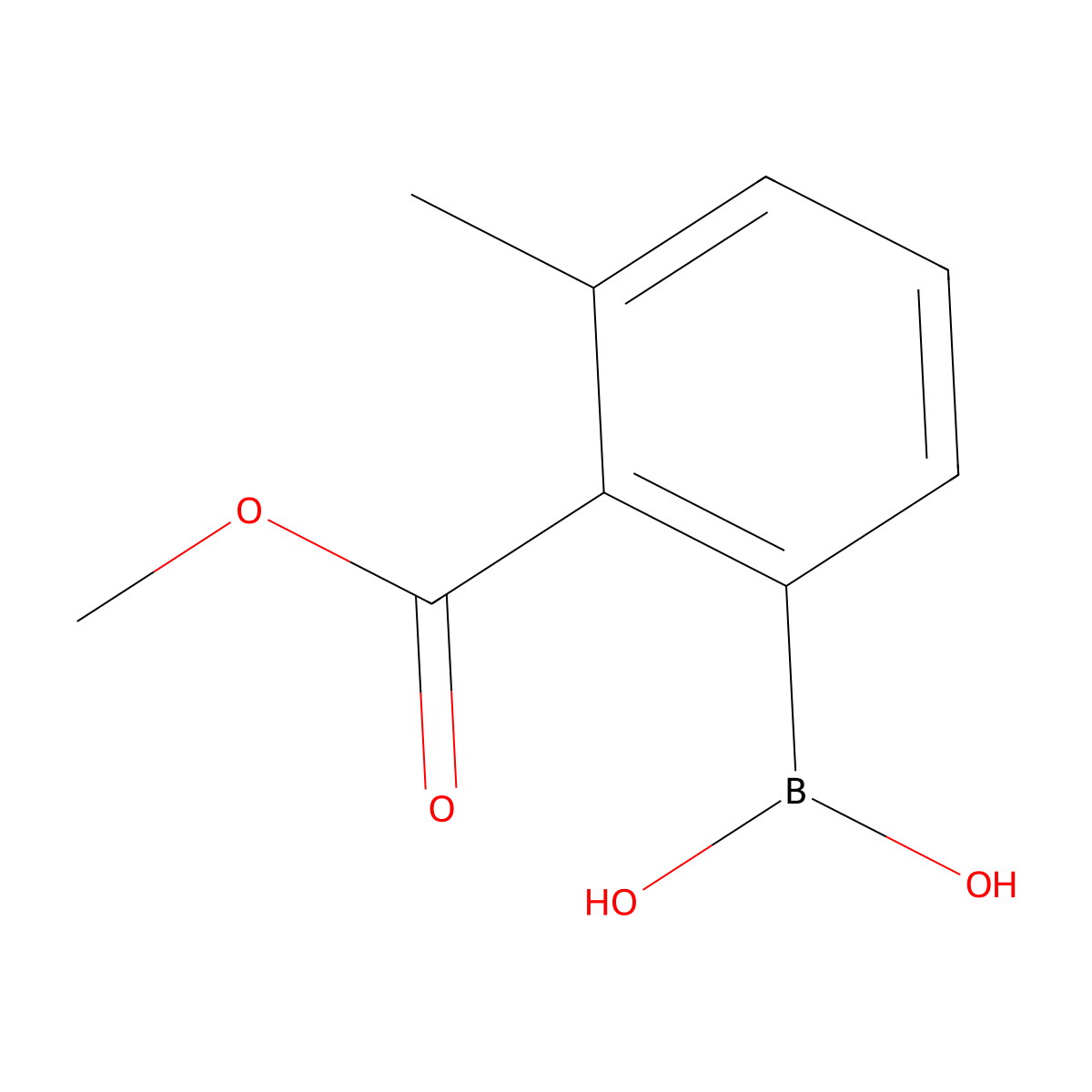 2-Methoxycarbonyl-3-methylphenylboronic acid molecular structure, CAS 1256355-42-6