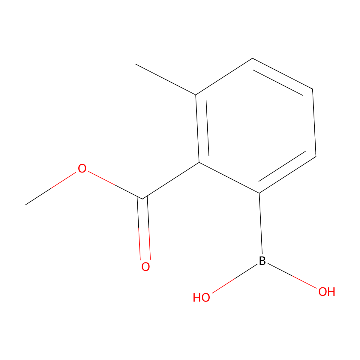 2-Methoxycarbonyl-3-methylphenylboronic acid molecular structure, CAS 1256355-42-6