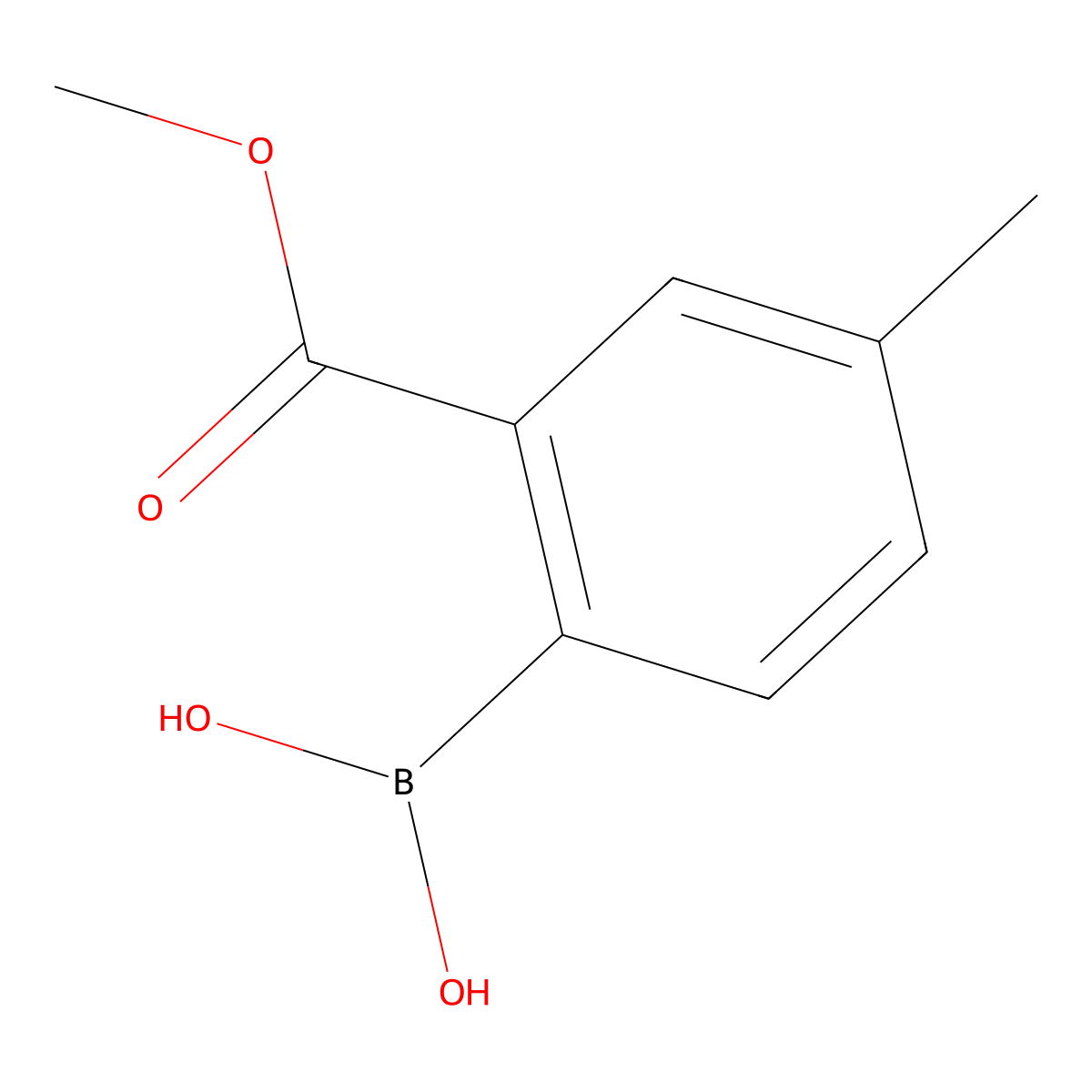 (2-(Methoxycarbonyl)-4-methylphenyl)boronic acid molecular structure, CAS 1256355-43-7