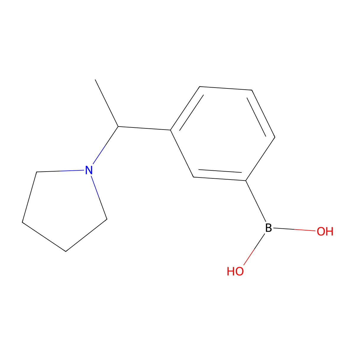 3-(1-Pyrrolidinoethyl)phenylboronic acid molecular structure, CAS 1256355-44-8