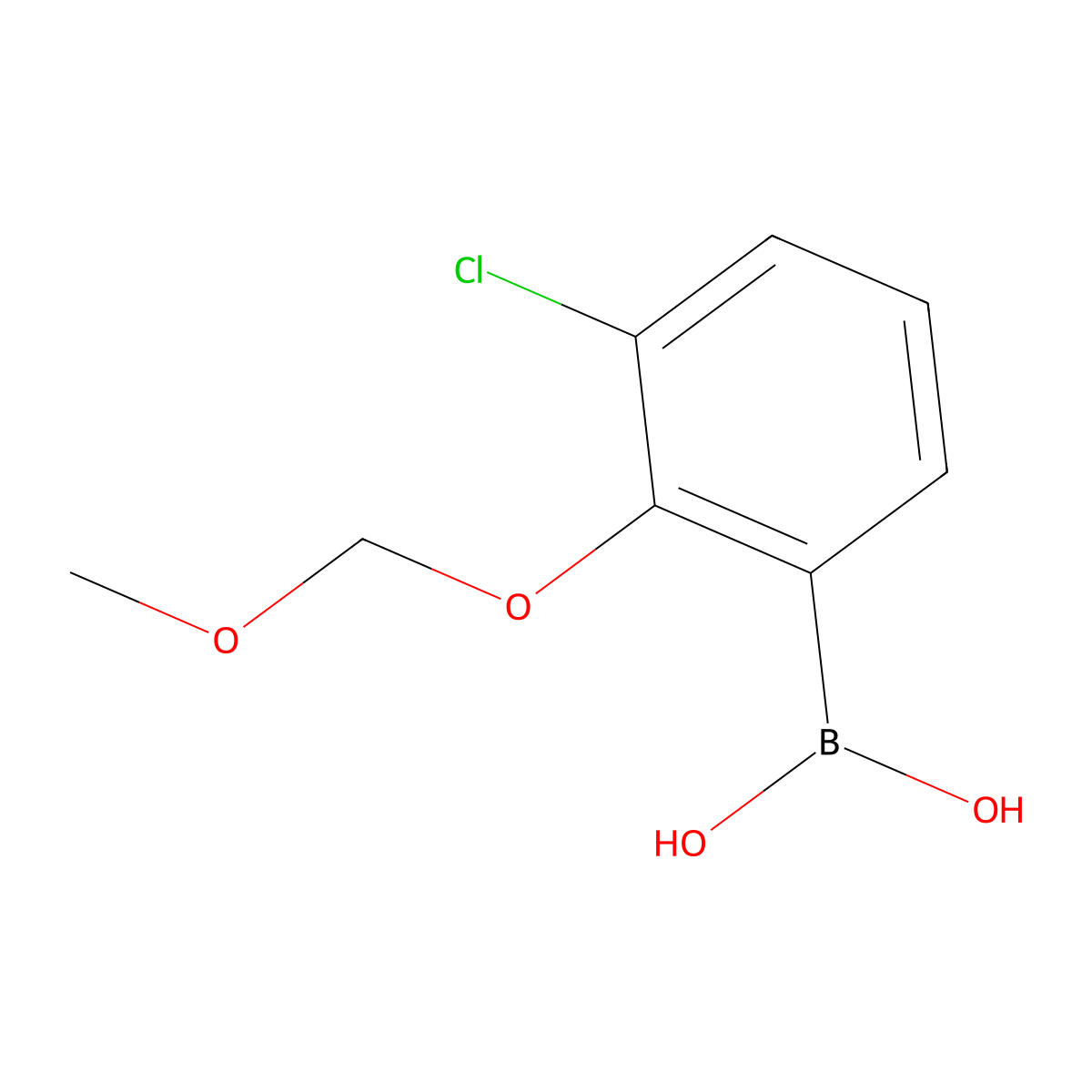 3-Chloro-2-(methoxymethoxy)phenylboronic acid molecular structure, CAS 1256355-47-1