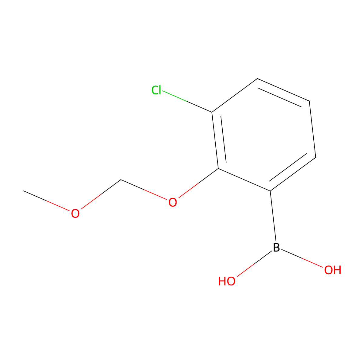 3-Chloro-2-(methoxymethoxy)phenylboronic acid molecular structure, CAS 1256355-47-1