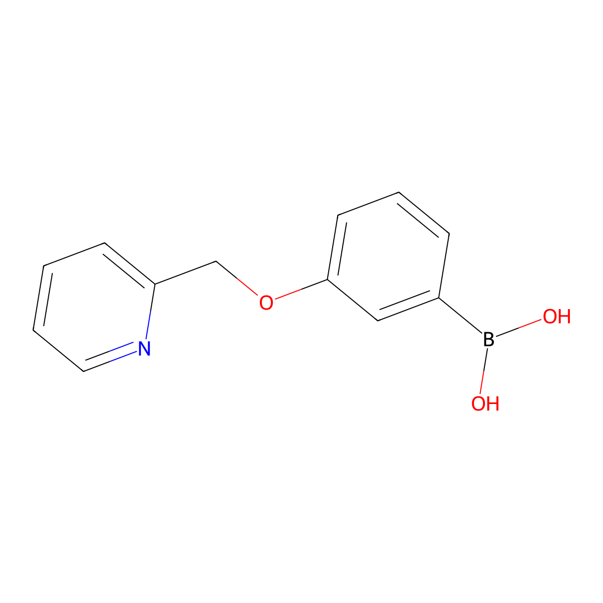 3-(Pyridin-2-ylmethoxy)phenylboronic acid molecular structure, CAS 1256355-50-6