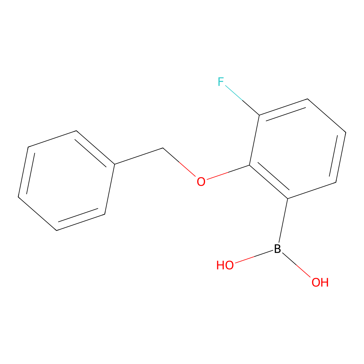(2-(Benzyloxy)-3-fluorophenyl)boronic acid molecular structure, CAS 1256355-53-9