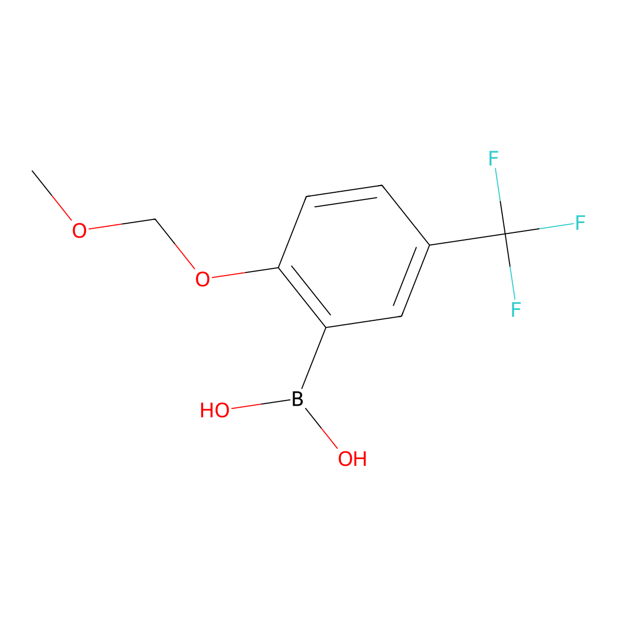 2-Methoxymethoxy-5-(trifluoromethyl)phenylboronic acid molecular structure, CAS 1256355-54-0