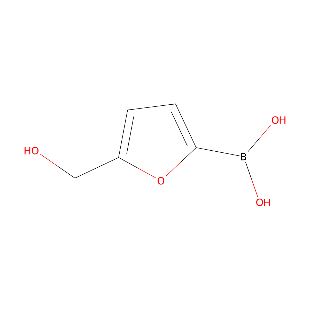 (5-(Hydroxymethyl)furan-2-yl)boronic acid molecular structure, CAS 1256355-56-2