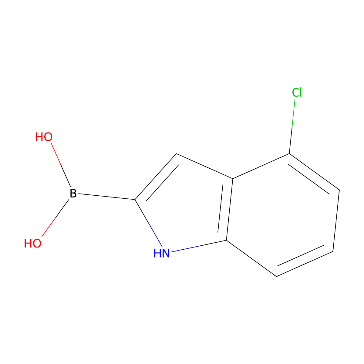 4-Chloro-1H-indole-2-boronic acid molecular structure, CAS 1256355-59-5