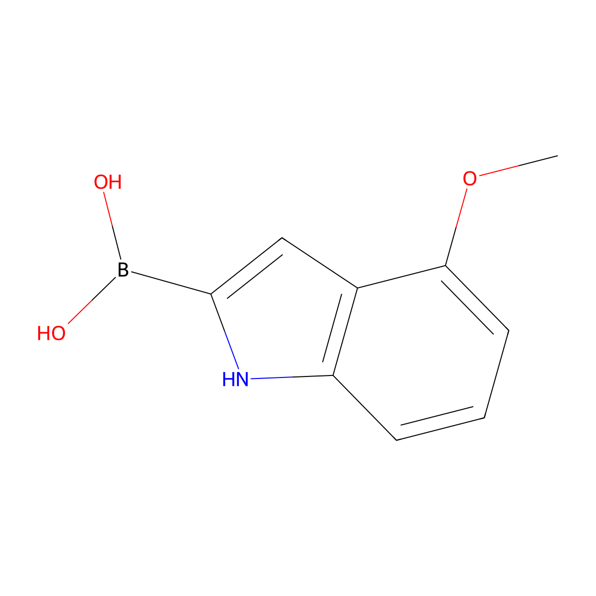 (4-Methoxy-1H-indol-2-yl)boronic acid molecular structure, CAS 1256355-60-8