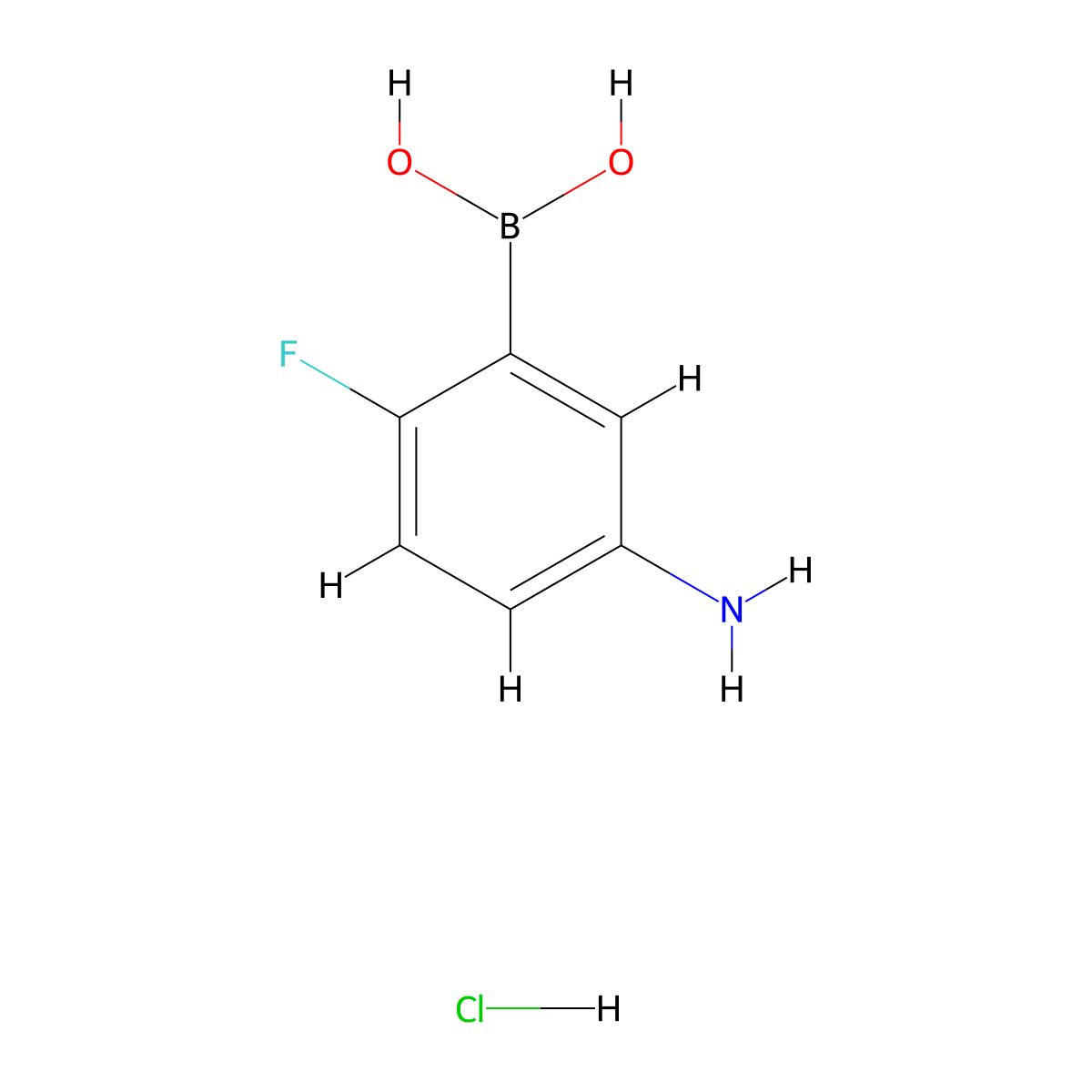 (5-Amino-2-fluorophenyl)boronic acid hydrochloride molecular structure, CAS 1256355-65-3