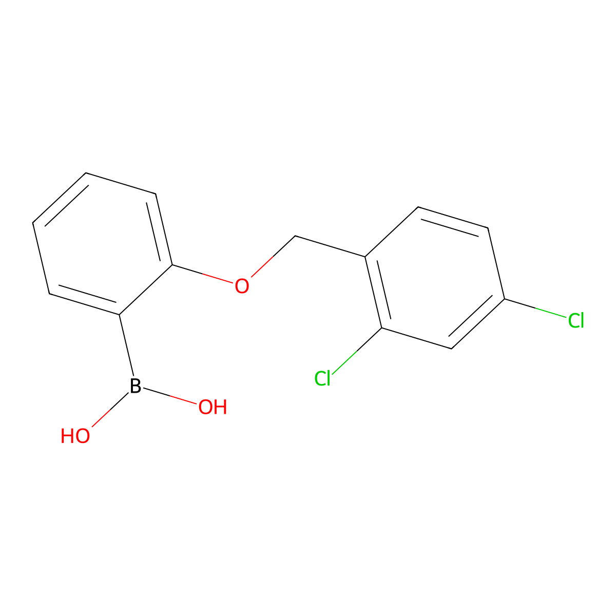 (2-((2,4-Dichlorobenzyl)oxy)phenyl)boronic acid molecular structure, CAS 1256355-69-7