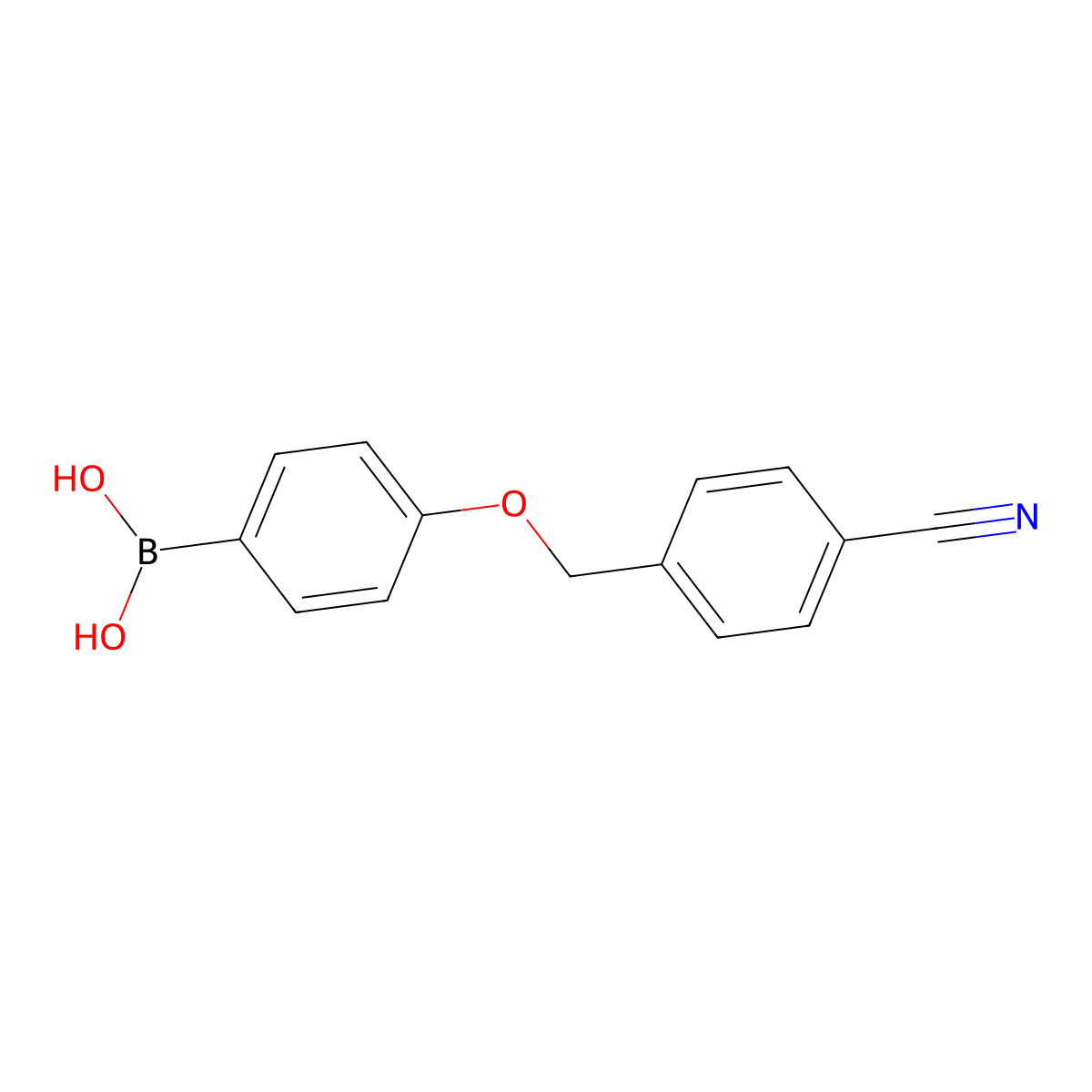 (4-((4-Cyanobenzyl)oxy)phenyl)boronic acid molecular structure, CAS 1256355-70-0