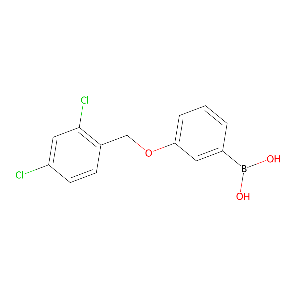 (3-((2,4-Dichlorobenzyl)oxy)phenyl)boronic acid molecular structure, CAS 1256355-73-3
