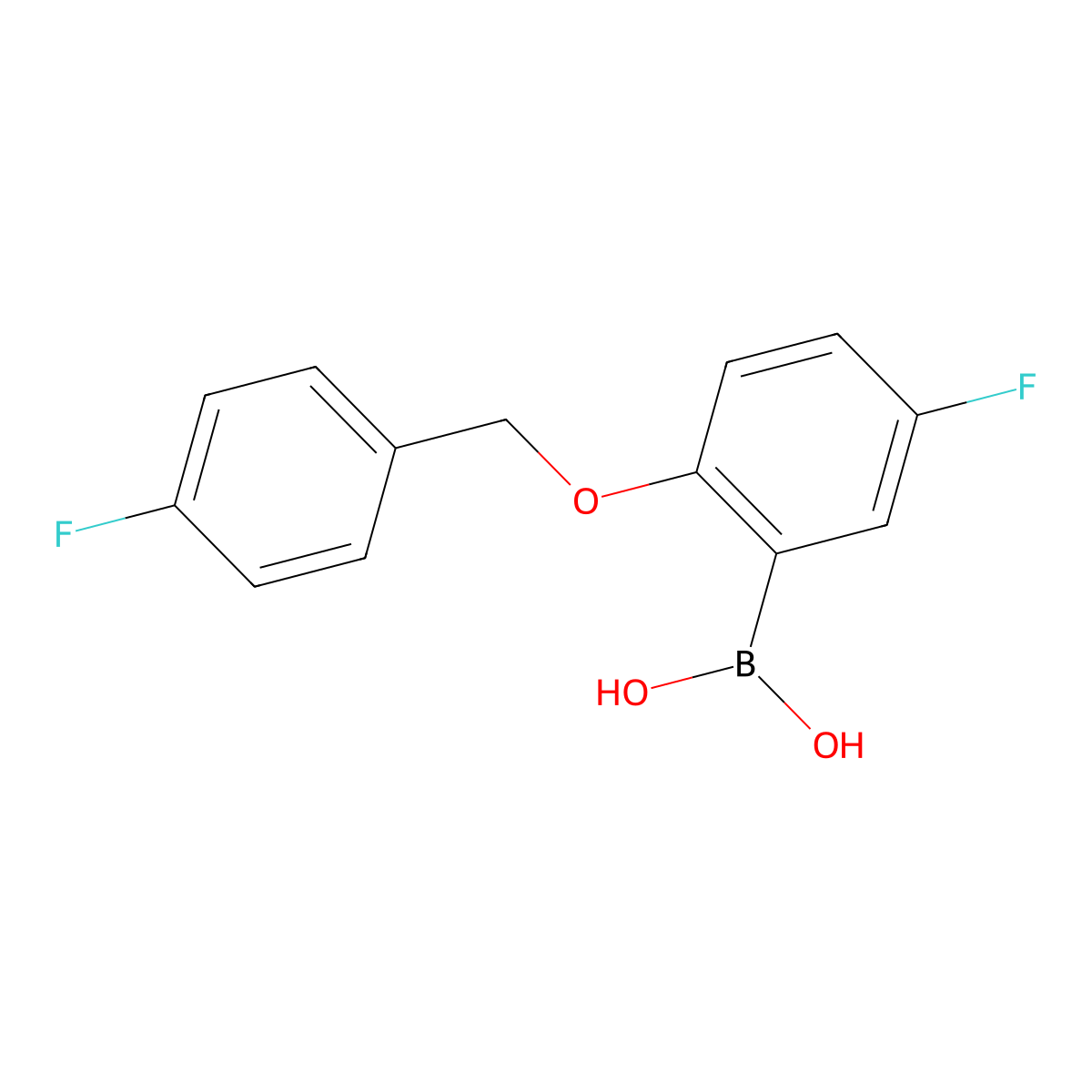 5-Fluoro-2-(4-fluorophenylmethoxy)phenylboronic acid molecular structure, CAS 1256355-74-4