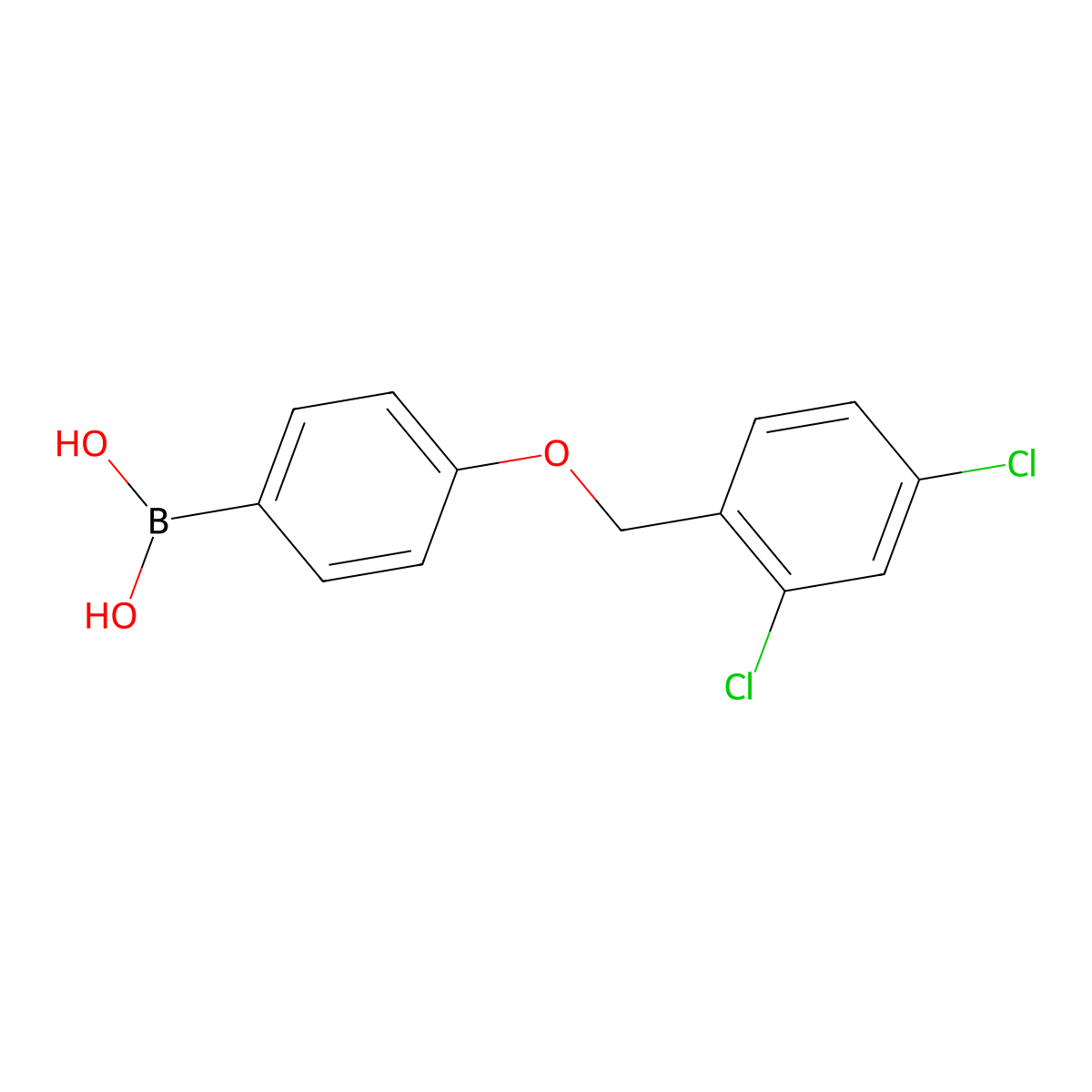 (4-((2,4-Dichlorobenzyl)oxy)phenyl)boronic acid molecular structure, CAS 1256355-75-5