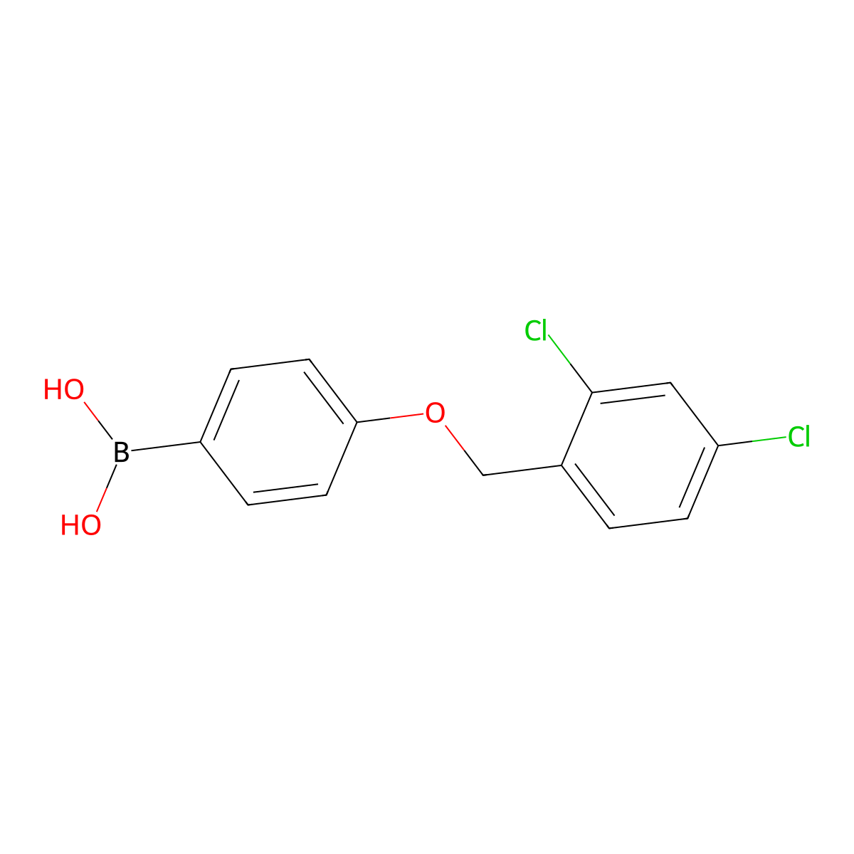 (4-((2,4-Dichlorobenzyl)oxy)phenyl)boronic acid molecular structure, CAS 1256355-75-5