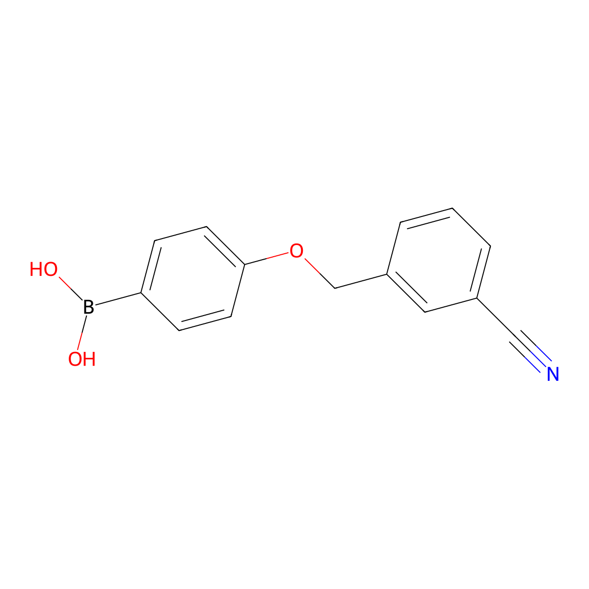 (4-((3-Cyanobenzyl)oxy)phenyl)boronic acid molecular structure, CAS 1256355-78-8