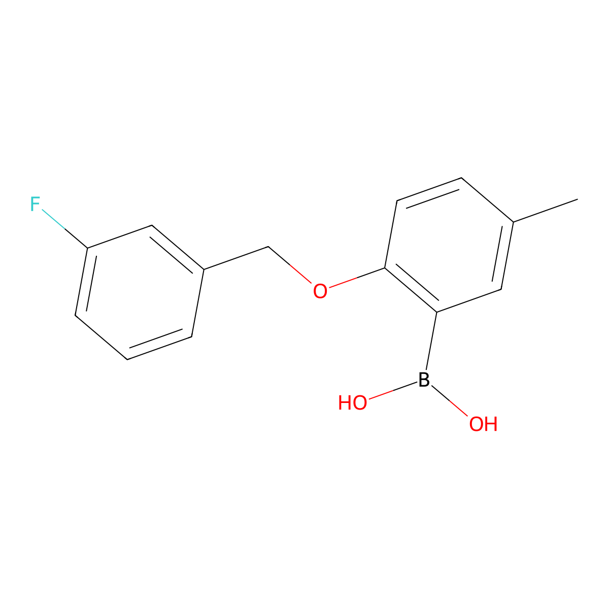 2-(3-Fluorophenylmethoxy)-5-methylphenylboronic acid molecular structure, CAS 1256355-82-4