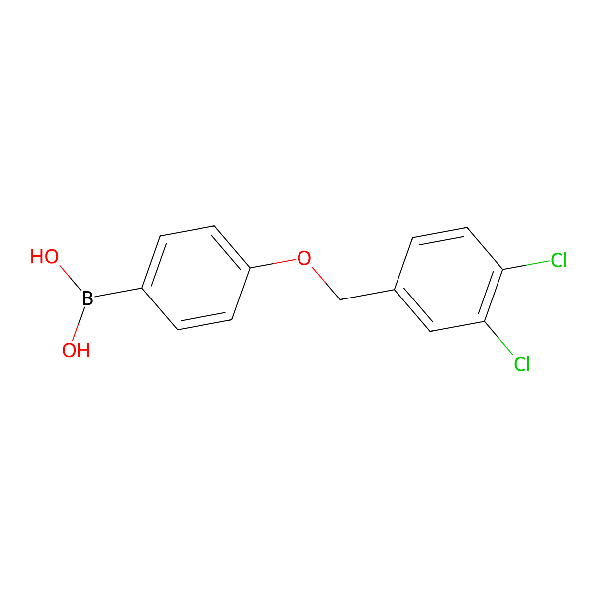 4-(3,4-Dichlorophenylmethoxy)phenylboronic acid molecular structure, CAS 1256358-44-7
